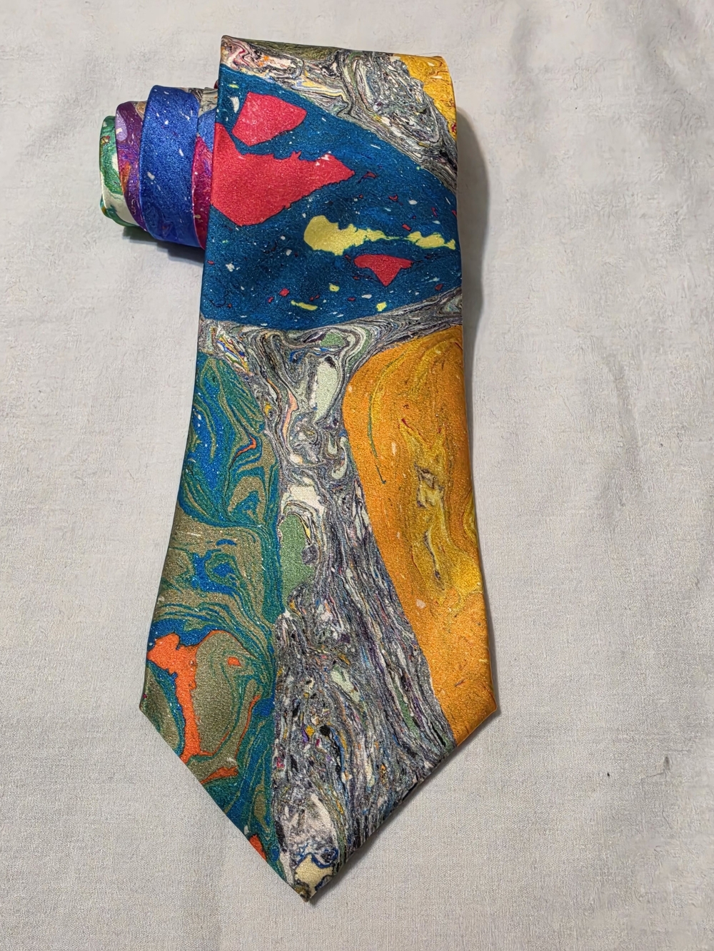 Pierre Balmain Vintage Colorful Abstract Print Tie